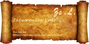 Zsivanovics Leó névjegykártya
